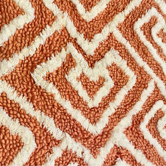 🪶Boho RALPH LAUREN Coral~Pink Geometric Cotton Bath Rug-17” x 25” - Picture 3 of 15